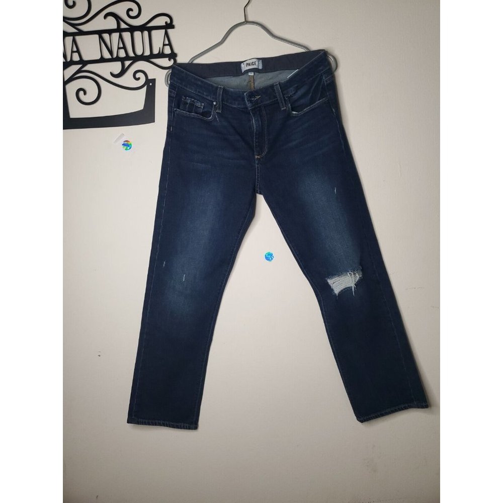 Paige Brigitte Straight Womens 28 Stretch Dark Wash Mid Rise Denim Jeans